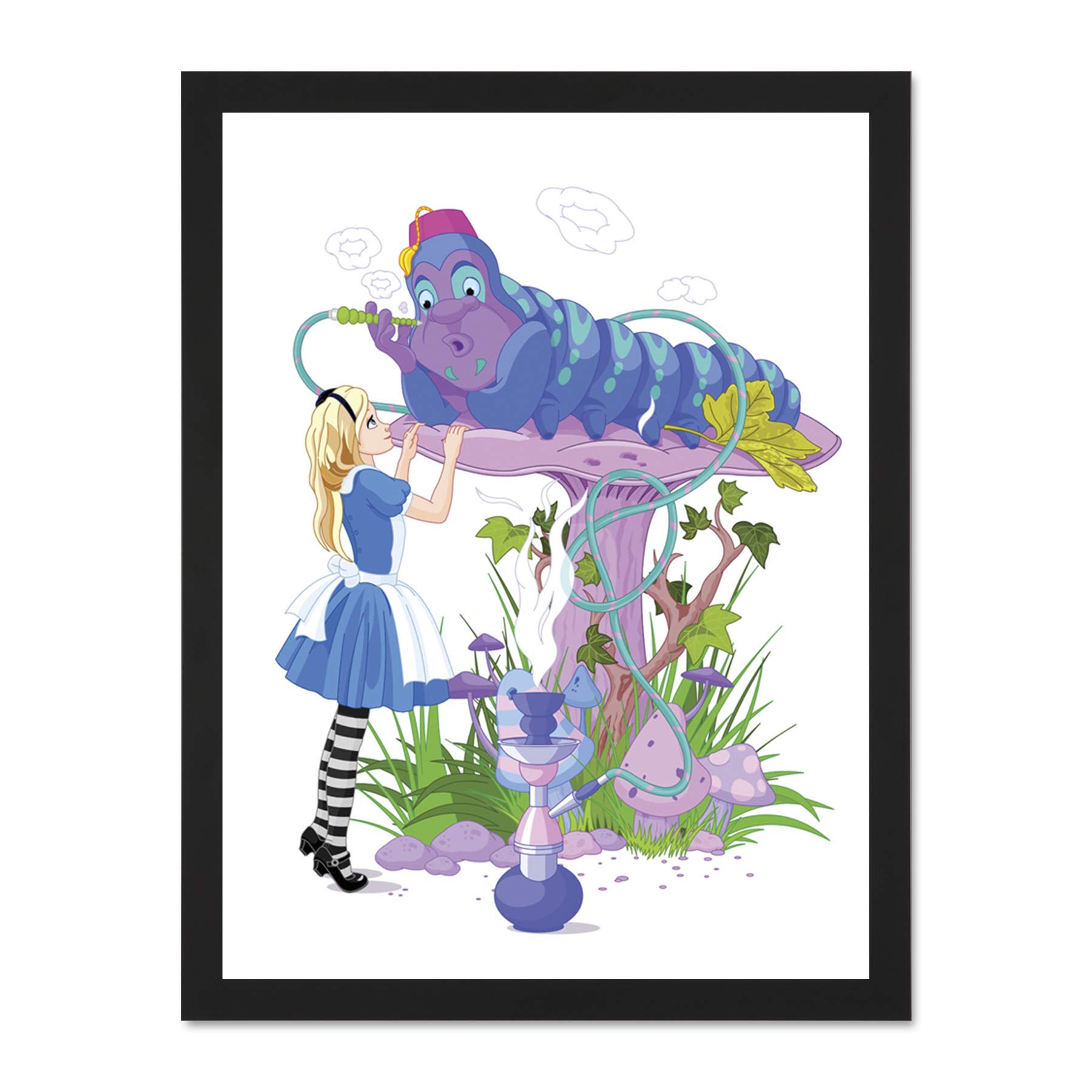 Doppelganger33 LTD Schilderij Cartoon Alice Wonderland Rups Kunst